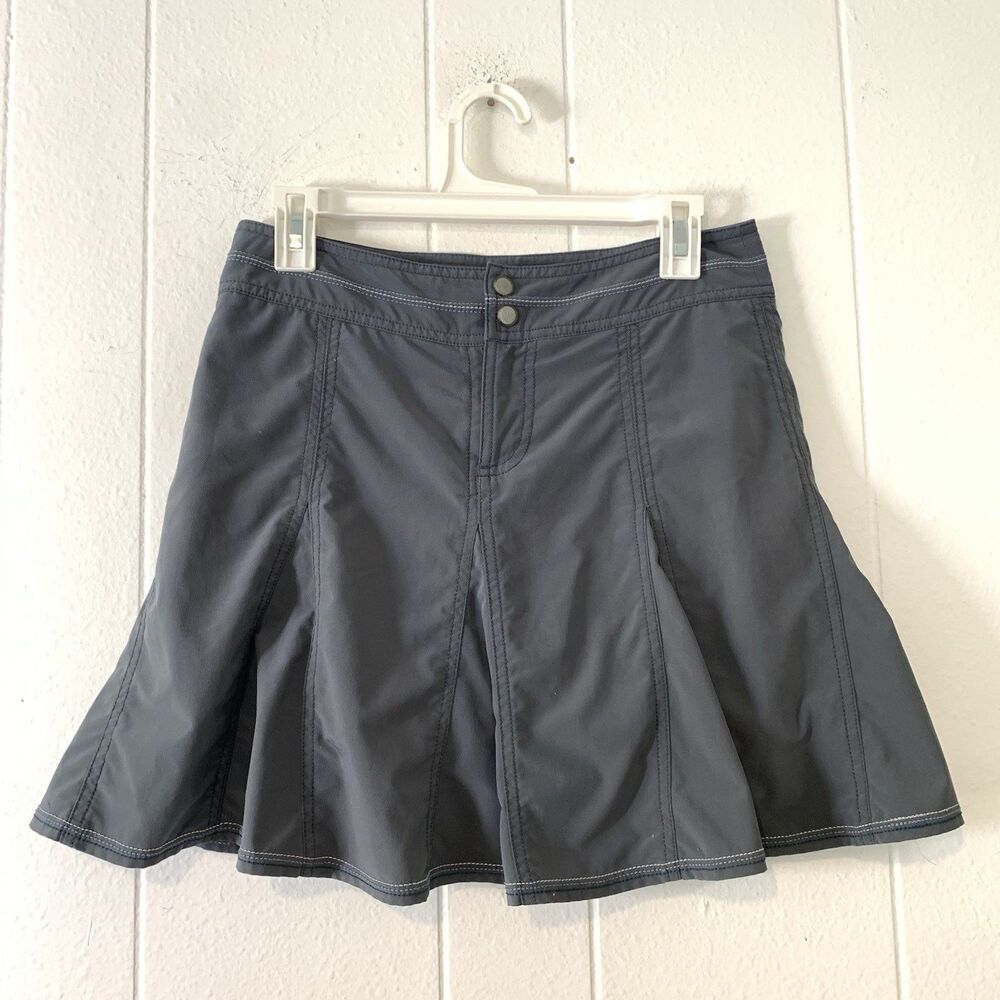 Title Nine Womens 2 Skirt‎ Skort Athletic Tennis Golf Grey Shorts Back Pockets
